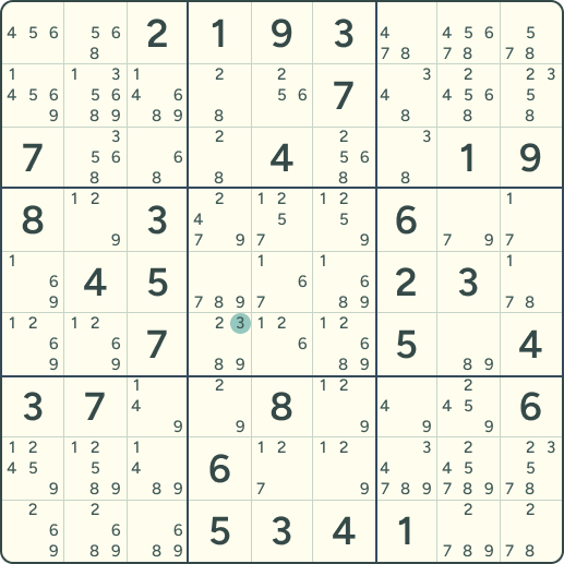 Sudoku rule Hidden Singles