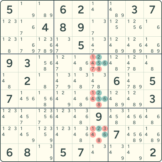 Sudoku rule Hidden Triples